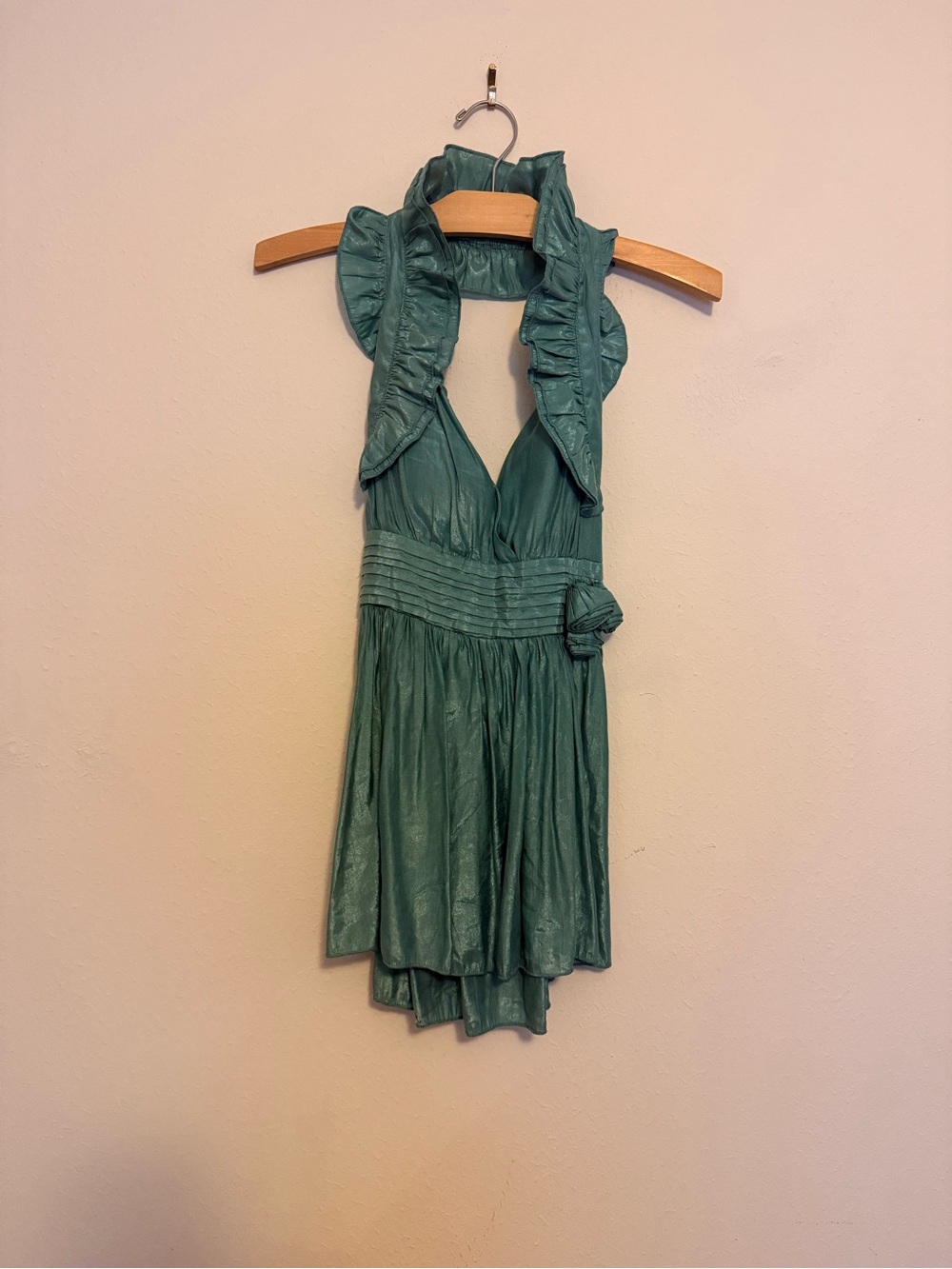 Green Ruffled Halter